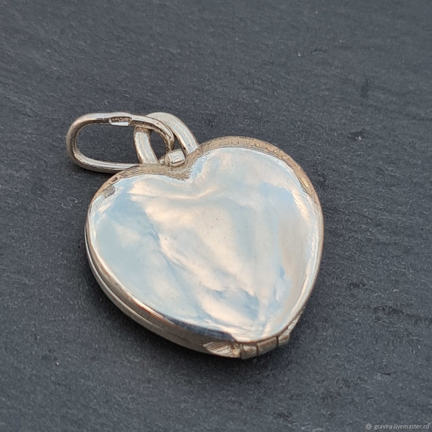 Медальон сердце открывающийся серебро