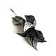 Order Brooch-needle buttonhole lapel Python men's brooch black and white flower. De-Si-Re. Livemaster. . Stick pin Фото №3