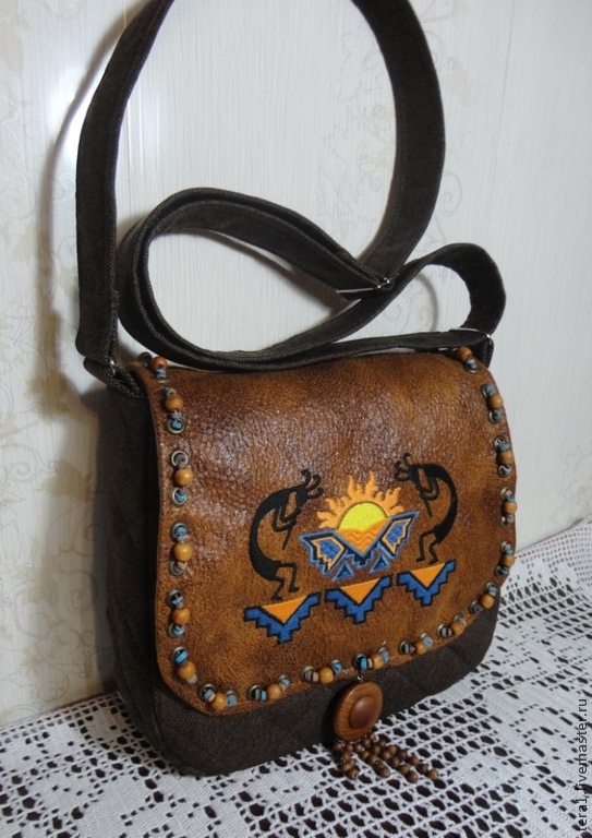 МОК сумка через плечо в этно-стиле со съёмным ремнём