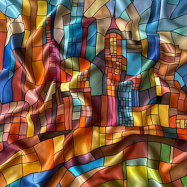«Симфония города» (витражная серия) шелковый платок батик. Рената Абдуллина. Платки ручной работы - Ярмарка Мастеров Платки ручной работы. Ярмарка Мастеров - ручная работа «Симфония города» (витражная серия) шелковый платок батик. Handmade.