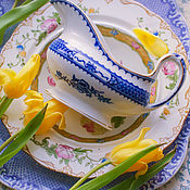 Vintage English porcelain coffee tea pair Royal Stafford
