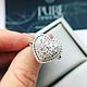 Кольцо в форме сердца с бриллиантами. Кольца. PURE DIAMONDS Jewelry. Интернет-магазин Ярмарка Мастеров.  Фото №2