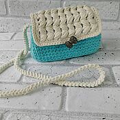 Сумки и аксессуары handmade. Livemaster - original item Small turquoise clutch bag with a long strap.. Handmade.