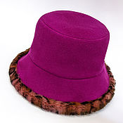 Аксессуары handmade. Livemaster - original item Panama hat with faux fur brim. Handmade.