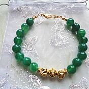 Украшения handmade. Livemaster - original item Bracelet green agate with gold. Handmade.