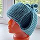 Шапка-ушанка вязаная из шерсти цвета морской волны. Шапка-ушанка. AccessoriesWool мягко и комфортно. Интернет-магазин Ярмарка Мастеров.  Фото №2