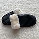 Sheepskin mittens for children black 17 cm volume. Childrens mittens. Warm gift. Online shopping on My Livemaster.  Фото №2