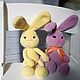 Plush Bunny. Knitted toy-Bunny. Marshmallow Bunny, Stuffed Toys, Pushkino,  Фото №1