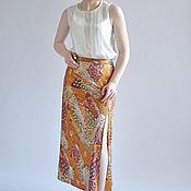 Long skirt made of natural silk crepe georgette