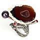 super! Stylish grotesque ring with caramel agate Geode, Rings, Novaya Usman,  Фото №1