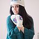 ШАПКА И ВАРЕЖКИ С ВЫШИВКОЙ из альпаки. Варежки. 'ELEGANTE' (valentina.atyusckina). Ярмарка Мастеров.  Фото №5