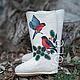 Designer boots ' bullfinches on spruce'. Felt boots. elenavolodi4eva (elenavolodi4eva). Online shopping on My Livemaster.  Фото №2