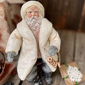 Сувениры и подарки handmade. Livemaster - original item Christmas decorations: Cotton toy Santa Claus. Handmade.