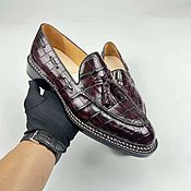 Обувь ручной работы handmade. Livemaster - original item Men`s loafers with tassels, made of genuine crocodile leather.. Handmade.