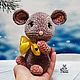 Toy Mouse knitted from plush yarn mouse toy symbol of the year, Stuffed Toys, Volokolamsk,  Фото №1