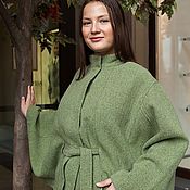 Одежда handmade. Livemaster - original item Jacket poncho overcoat fabric lining - light green. Handmade.