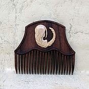 Сувениры и подарки handmade. Livemaster - original item Wooden comb for hair signs of the zodiac 