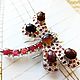 Burgundy Dragonfly brooch with natural rubies and opals. Brooches. SELENA. Online shopping on My Livemaster.  Фото №2