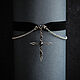 Black choker Sterling Silver Cross necklace pendant Gothic Jewelry. Pendants. Strangell Jewelry. My Livemaster. Фото №6
