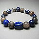 Bracelet lunar orthoclase, lapis lazuli, rock crystal ' Nedra', Bead bracelet, Moscow,  Фото №1