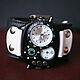 Brutal BW quartz wrist watch on a wide leather bracelet, Watches, St. Petersburg,  Фото №1