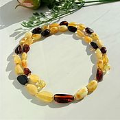 Работы для детей, handmade. Livemaster - original item Cute Amber Beads for Every Day Amber Beads Yellow White Cognac. Handmade.