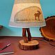 Настольный светильник из дуба с абажуром, Настольные лампы, Муром,  Фото №1
