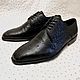 Men's derby shoes, made of genuine ostrich leather, Derby, St. Petersburg,  Фото №1
