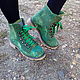 The shoes felt 'malachite leaves'. Boots. Valena (Lenamaksi). My Livemaster. Фото №5