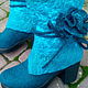 Сапоги- ботфорты"Лазурные". Сапоги. Eco Shoes by Julia Pizar. Интернет-магазин Ярмарка Мастеров.  Фото №2