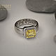 Кольцо с желтым сапфиром 2,97 ct. Белое золото 585. Кольца. Лада. Сакральные украшения GoldGem. Ярмарка Мастеров.  Фото №4