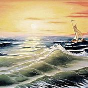 Картины и панно handmade. Livemaster - original item Oil painting of the sea 
