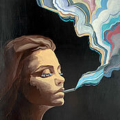 Картины: Девушка с сигаретой N2