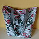 Grey Beach Bag Floral Shopper Fabric Tote. Beach bag. mechty-o-lete. My Livemaster. Фото №6