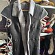 Women's leather vest made of sheepskin 42-44 gray, Vests, Moscow,  Фото №1