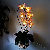 Для дома и интерьера ручной работы. Ярмарка Мастеров - ручная работа Flor-luz de noche de orquídeas 