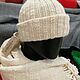 Woven scarf, handmade knitted hat. Headwear Sets. rezan (rezan). My Livemaster. Фото №4