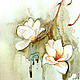 Magnolia watercolor painting, Pictures, Moscow,  Фото №1