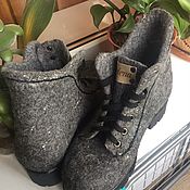 Обувь ручной работы handmade. Livemaster - original item Shoes Stylish felted graphite 2. Handmade.
