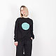 Black sweatshirt with a mint circle. Sweatshirts. Alena Vishnyakova. Online shopping on My Livemaster.  Фото №2