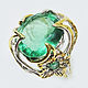 Order 925 silver ring with natural green fluorite and Brazilian emeralds. Silverjewels. Livemaster. . Rings Фото №3