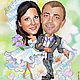 Cartoon pictures plot. 21h30 cm. Digital painting. The cartoon is made to print on wedding invitations. The cartoon is drawn by hand, completely from scratch in a special graphics program. On SEL

