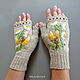 Order  Knitted mittens with embroidery Chamomile beige. Lace knitting workshop. Lidiya.. Livemaster. . Mitts Фото №3