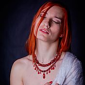 Украшения handmade. Livemaster - original item Decoration on the neck. Red necklace. Original decoration. Bright necklace. Handmade.