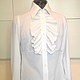 Blouse with frill 38,40,42,44 ,46,48,50... / white, Blouses, Moscow,  Фото №1