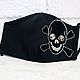 Mask with black rhinestones with a skull embroidery 4 layers. Protective masks. Beaded jewelry by Mariya Klishina. My Livemaster. Фото №4