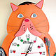 Детские часы дизайнерские "Кот и мыши" настенные. Часы классические. Toy Couture. Интернет-магазин Ярмарка Мастеров.  Фото №2