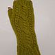 Knitted mittens 159, olive S. Mitts. HOBBIMANIYA. My Livemaster. Фото №5