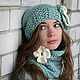 Вязаный комплект «Winter mint». Шапки. NewRareRu.Knitting (Вера). Ярмарка Мастеров.  Фото №6