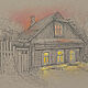  ' A house in the village' drawing in mixed media, Pictures, Ekaterinburg,  Фото №1